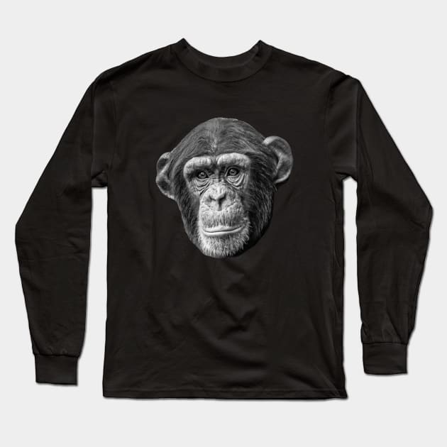 Chimpanzee Long Sleeve T-Shirt by dalyndigaital2@gmail.com